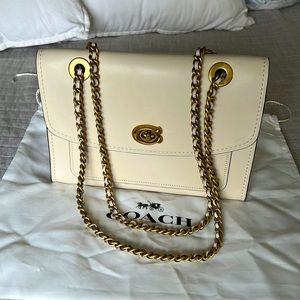 Authentic Coach Parker style cream Shoulder bag
